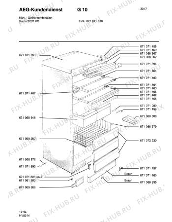 Схема №1 S3202 KG с изображением Лоток (форма) для холодильника Aeg 8996710689796